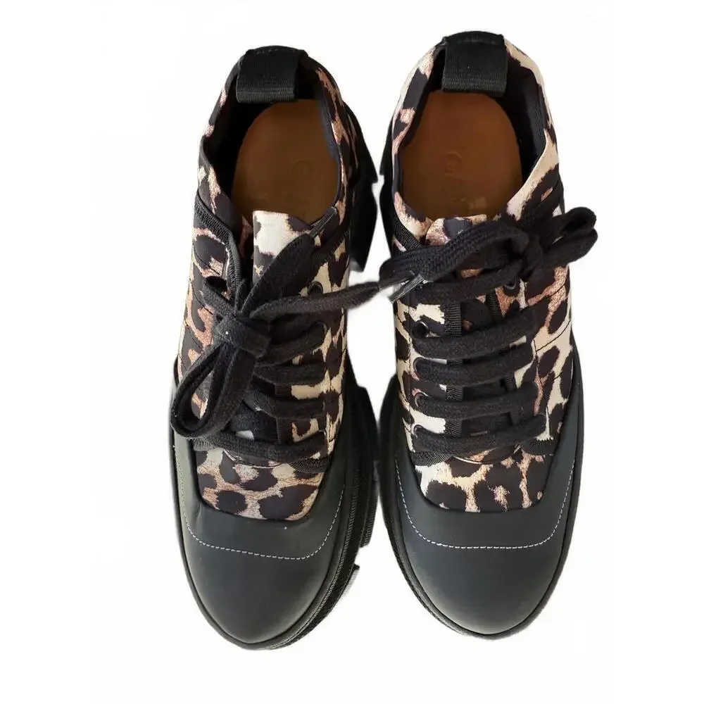 New Ganni Leopard Print Women's Sneakers, EU 40